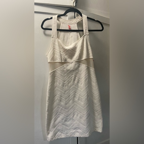 FREE PEOPLE Sexy White Dress with Mesh sides. - Picture 2 of 5